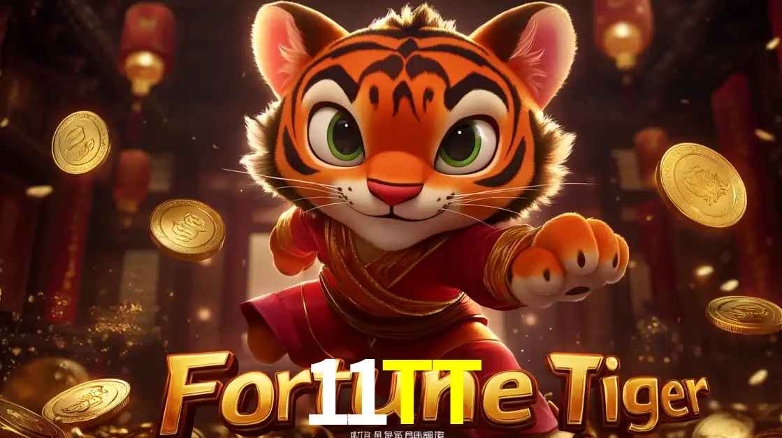 O carismático mascote do jogo de slot Fortune Tiger, um tigre fofo em pose de artes marciais, pronto para trazer sorte e multiplicadores de ganhos no cassino online 11TT.